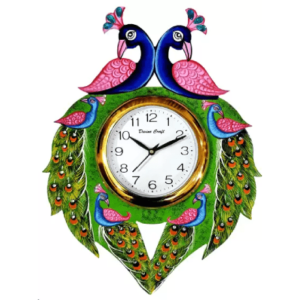 Analog Wall Clock (Multicolor, With Glass) Quality Peacock
