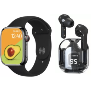 Modorwy I8 Pro Max BT Smartwatch + Grey TWS Social Media, Music, Contact, Photo Gym Boys Smartwatch (Black Strap, 1.95 Inch Big Sunlight Proof Display)