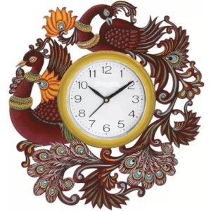 Analog Wall Clock (Red, With Glass)