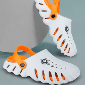 EVOK Men Flip Flops Crocks (Orange, White)