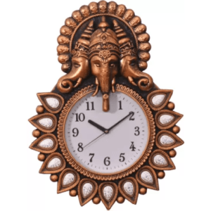 Analog Wall Clock (Brown, With Glass) Best Quality