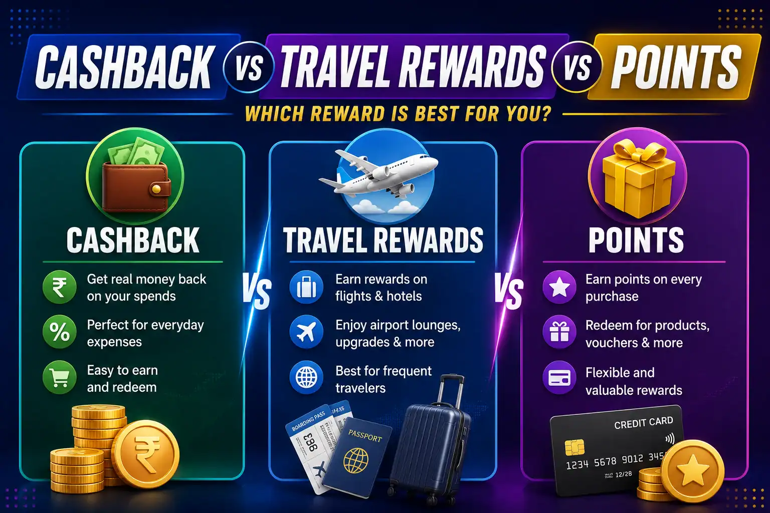 Cashback vs Travel Rewards vs Points
