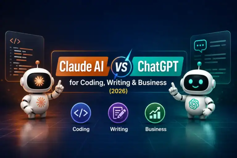 Comparison of Claude AI and ChatGPT for coding, writing, and business in 2026.